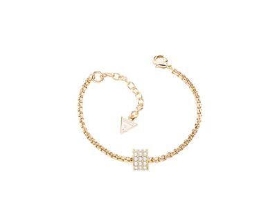Guess Gold plated bracelet with a single sliding crystal set